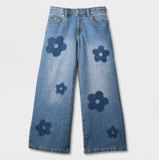 Cat & Jack Girls' Mid-Rise Daisy Wide Leg Jeans