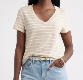 Caslon Cotton & Modal V-Neck T-Shirt