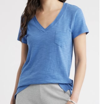 Caslon Cotton & Modal V-Neck T-Shirt