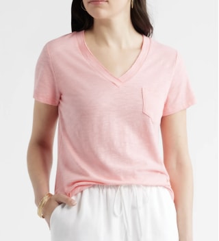 Caslon Cotton & Modal V-Neck T-Shirt