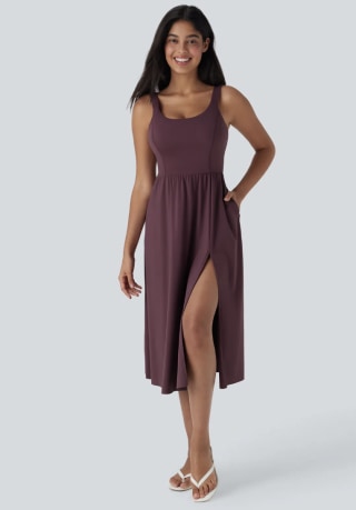 Halara SoftlyZero™ Airy Padded InstantCool Midi Casual Dress