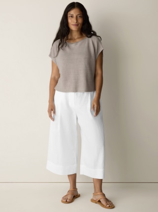 Eileen Fisher Organic Linen Pleated Culotte