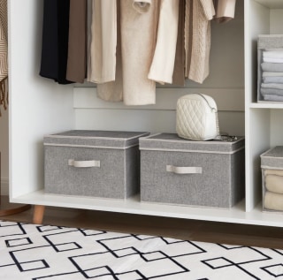 Rebrilliant Storage Fabric Rectangle Decorative Bin (Set of 2)