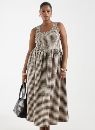 Asos Design Curve Shirred Midaxi Dress