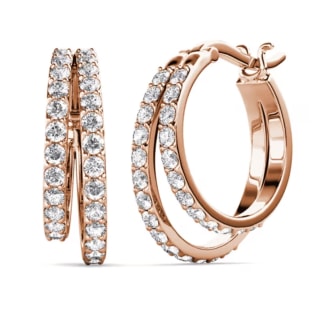 Cate & Chloe Corina 18k White Gold Plated Hoop Earrings
