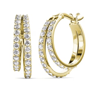 Cate & Chloe Corina 18k White Gold Plated Hoop Earrings