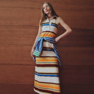 Rosie Assoulin x Target Sleeveless Polo Striped Ankle Dress