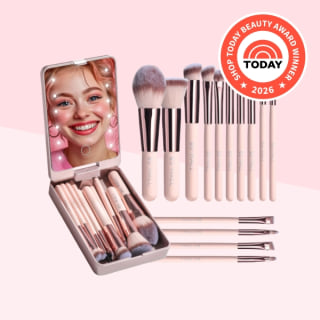 BS-Mall 14-Piece Makeup Brush Set with LED Light Mirror