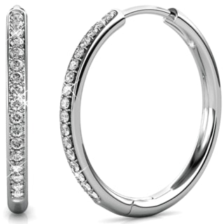 Cate & Chloe Bianca and Nadia White Gold Plated Hoop Earrings