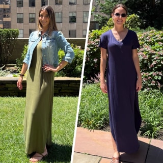 Huskary Short Sleeve Loose Maxi Dress with Pockets
