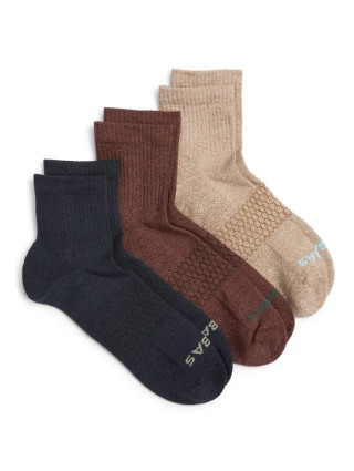 Bombas Assorted 3-Pack Quarter Crew Socks
