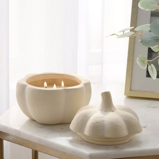 Threshold Rustic Ceramic Pumpkin Candle in Vanilla Pumpkin (3 Wick)