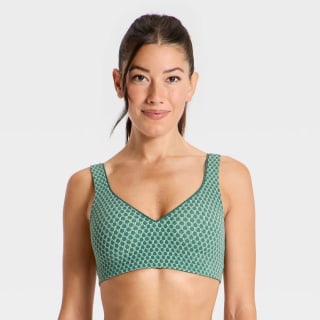 All In Motion Everyday Soft Light Support Printed Scallop Trim Sports Bra