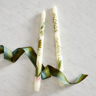 Pottery Barn Hand Painted Taper Candles (Set of 2)