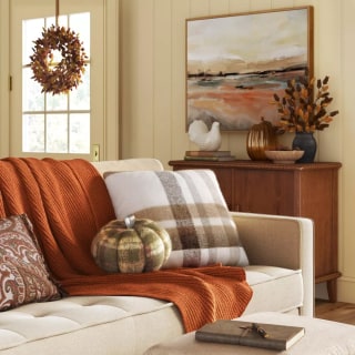 Threshold Faux Mohair Pumpkin-Shaped Throw Pillow