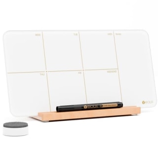 Desktop Glass Weekly Planner Whiteboard with Detachable Wood Stand
