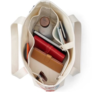 Lands’ End Medium 5-Pocket Open-Top Canvas Tote Bag