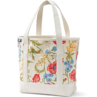 Lands’ End Medium 5-Pocket Open-Top Canvas Tote Bag