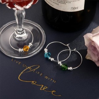 Pride & Par Beaded Wine Charms for Glasses