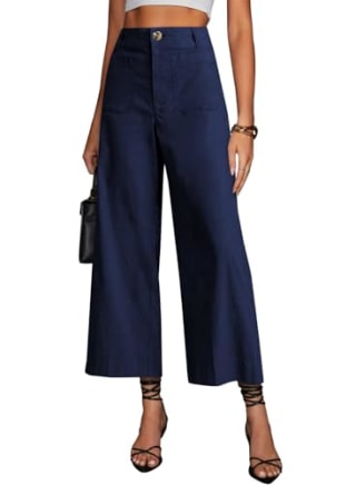 Miduo High Waisted Trousers Navy