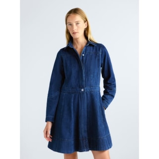 Free Assembly Long Sleeve Mini Shirt Dress