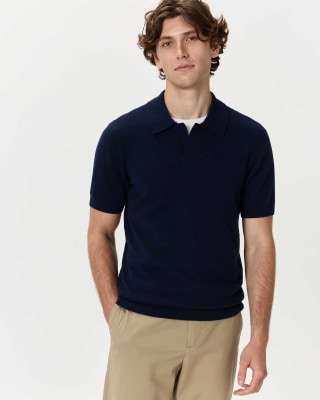 Quince Mongolian Cashmere Johnny Collar Polo Sweater