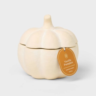 Threshold Rustic Ceramic Pumpkin Candle in Vanilla Pumpkin (3 Wick)