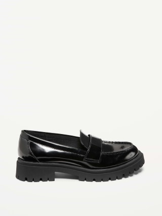 Old Navy Faux-Leather Chunky Heel Loafers