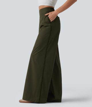 Halara High Waisted Wide Leg Baggy Casual Pants with Pockets