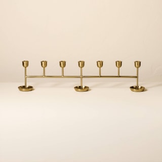 Hearth & Hand with Magnolia Metal Tabletop Brass Candelabra