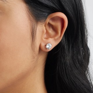 Nordstrom Gift Boxed Four Carat Cubic Zirconia Three-Prong Stud Earrings