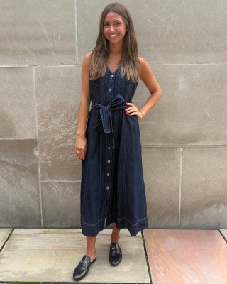 Scenario Sleeveless Denim Midi Dress