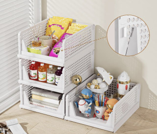 SNSLXH Stackable Closet Organizer Baskets (Set of 5)