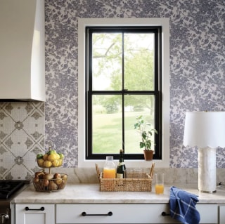 Threshold Toile Blue Floral Peel and Stick Wallpaper 