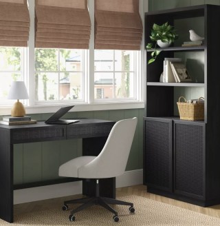 Threshold Woven Desk with Two Drawers 