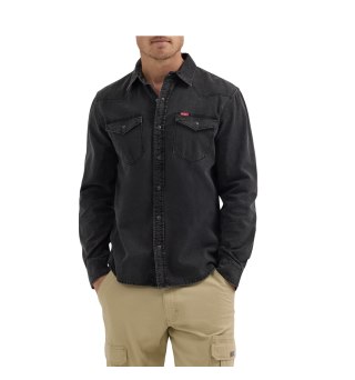 Wrangler Men's Slim Fit Long Sleeve Woven Twill Denim Shirt