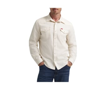 Wrangler Men's Slim Fit Long Sleeve Woven Twill Denim Shirt