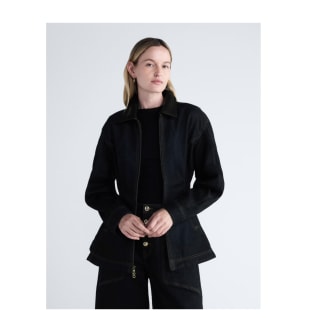 Scoop Denim Peplum Jacket