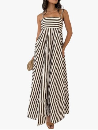 Nufiwi Striped Flowy Maxi Dress