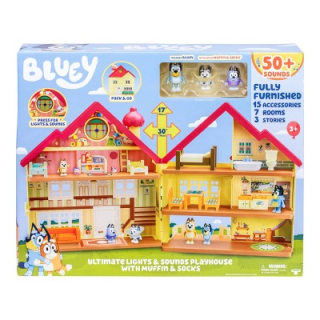 Bluey Ultimate Lights & Sounds Playhouse with Muffin and Socks
