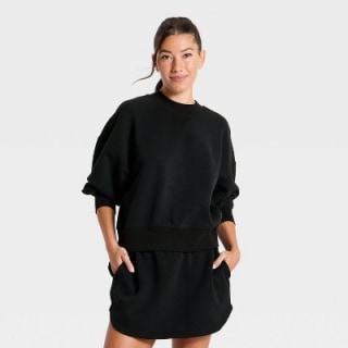 All in Motion Airy Sleek Pique Crewneck Sweatshirt