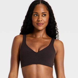 All In Motion Everyday Soft Light Support Printed Scallop Trim Sports Bra