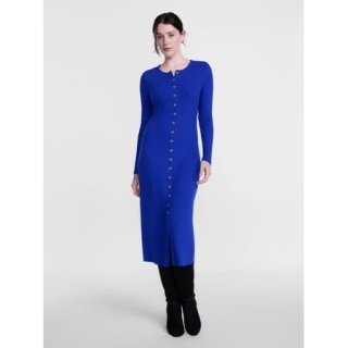 Scenario Cardigan Midi Dress with Long Sleeves