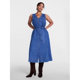 Scenario Sleeveless Denim Midi Dress