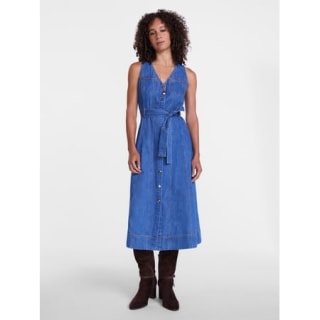 Scenario Sleeveless Denim Midi Dress