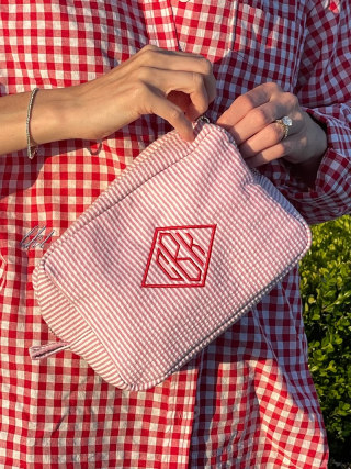 Bessette Seersucker Makeup Bag