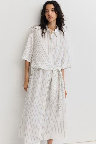 H&M Tie-Detail Shirt Dress