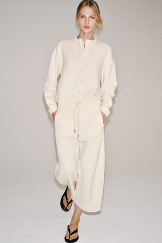 Zara Cotton Button-Up Sweatshirt