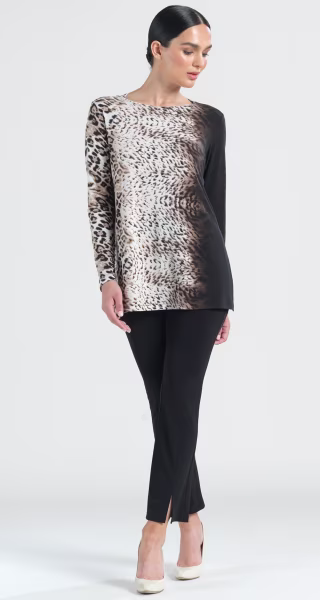 Clara Sunwoo Cheetah Ombre Tri Back Tunic