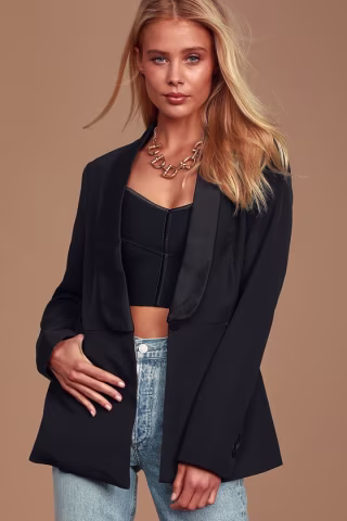 How Lovely Black Blazer